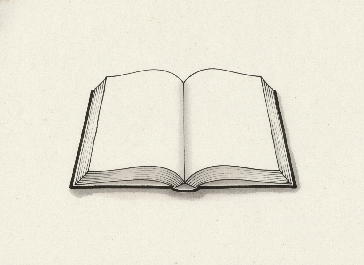 Open book with blank pages