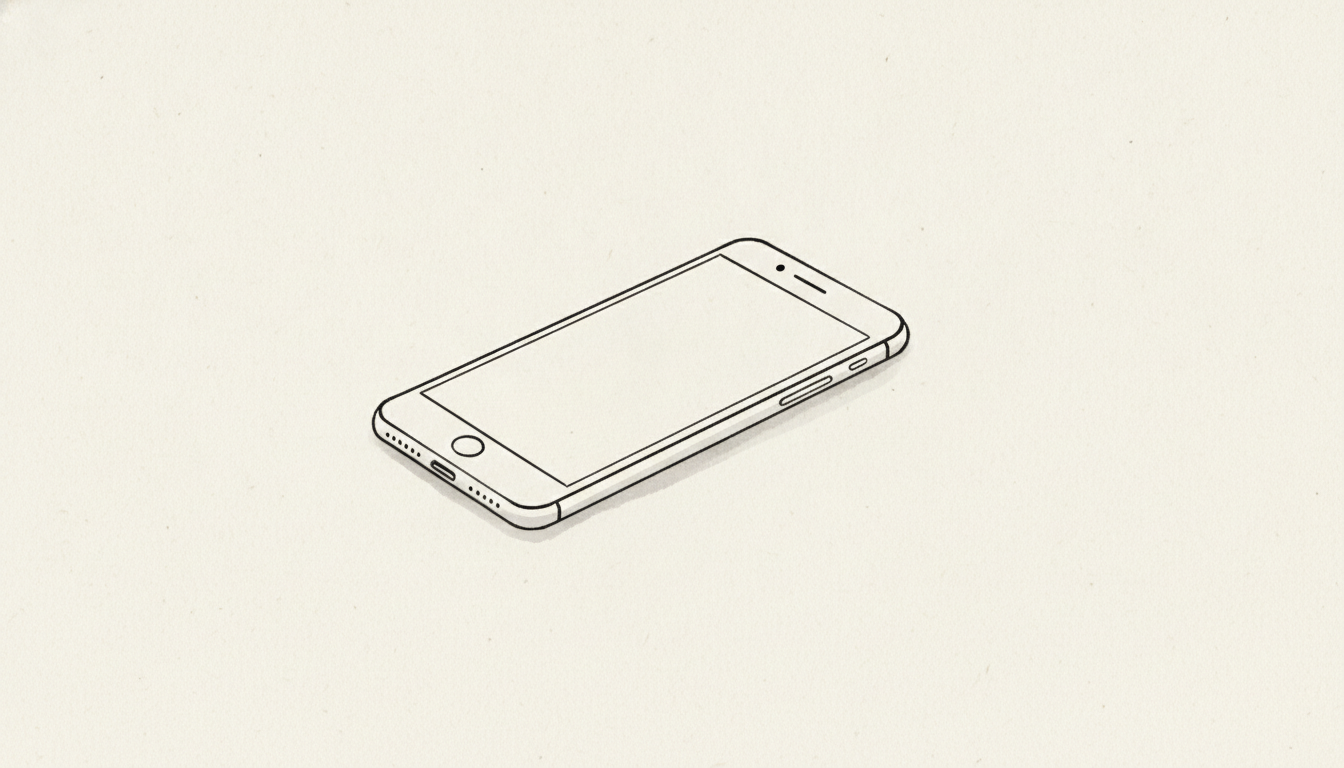 Smartphone lying on rice paper