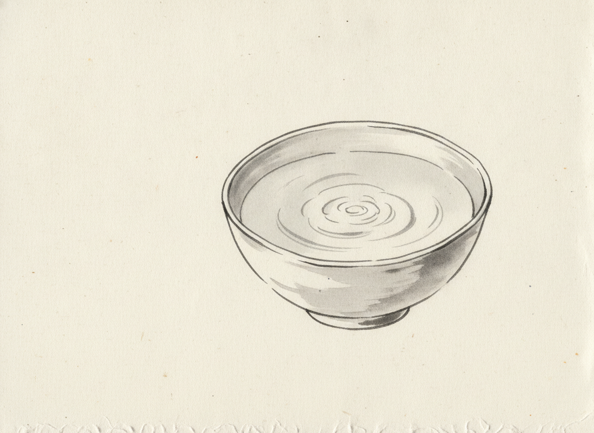 Ceramic water bowl with gentle ripples