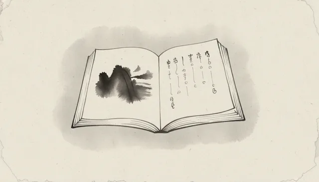 Open Chinese textbook on a flat surface